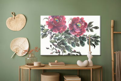 Ljuddämpande tavla - Red peony as painted