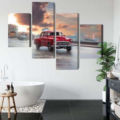 Ljuddämpande tavla - Historic car on the road