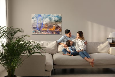 Ljuddämpande tavla - Panorama of London painted