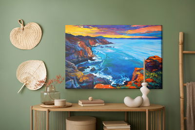 Ljuddämpande tavla - Sea and cliffs