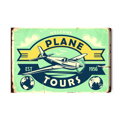 Ljuddämpande tavla - Plane and retro lettering