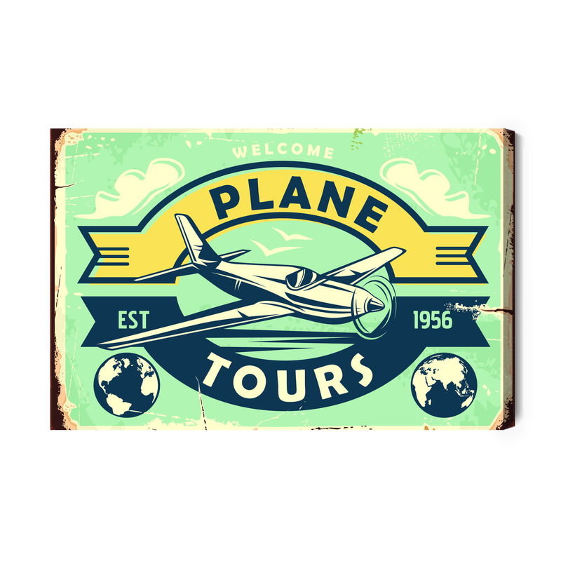 Ljuddämpande tavla - Plane and retro lettering