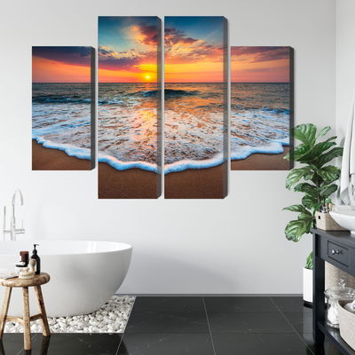 Ljuddämpande tavla - Sunset on the sea 3d