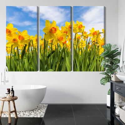 Ljuddämpande tavla - Daffodil field 3d