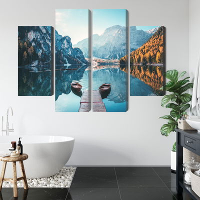 Ljuddämpande tavla - Lake braies in the italian