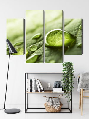 Ljuddämpande tavla - Water drops on a leaf