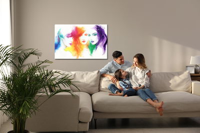 Ljuddämpande tavla - Watercolor portrait of three