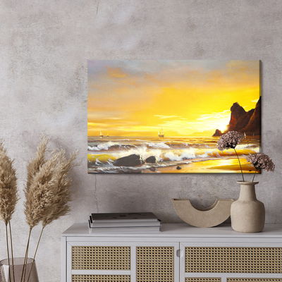 Ljuddämpande tavla - Sea and sunset