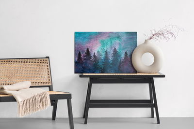 Ljuddämpande tavla - Watercolor night forest