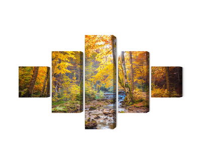 Ljuddämpande tavla - 3d autumn forest landscape
