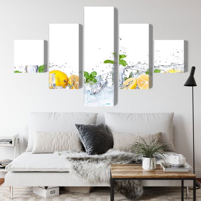 Ljuddämpande tavla - Mint leaves with lemons