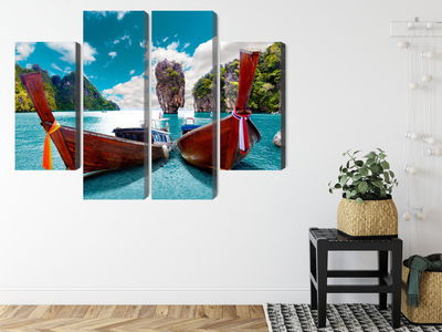 Ljuddämpande tavla - Boats at the andaman sea