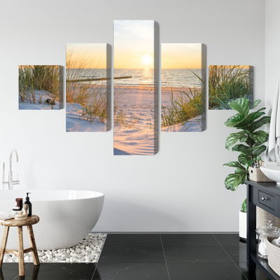 Ljuddämpande tavla - Sunset on the baltic sea 3d