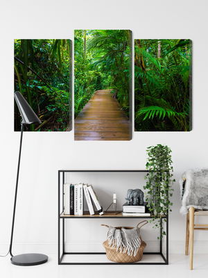 Ljuddämpande tavla - Wooden bridge in a tropical