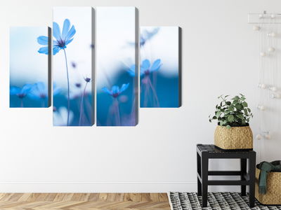 Ljuddämpande tavla - Delicate blue flowers