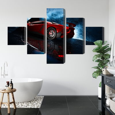 Ljuddämpande tavla - Sports car on an abstract