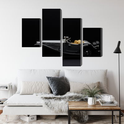 Ljuddämpande tavla - Historic car on dark tees