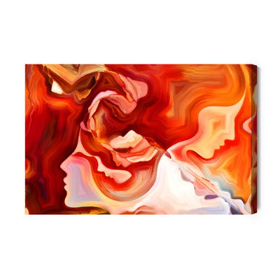 Ljuddämpande tavla - Red abstraction with face