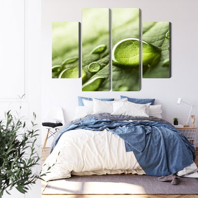 Ljuddämpande tavla - Water drops on a leaf