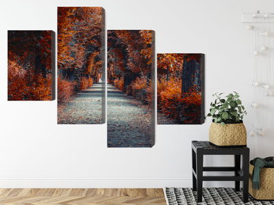 Ljuddämpande tavla - A path deep into the autumn