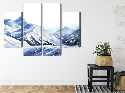 Ljuddämpande tavla - Watercolor mountain peak