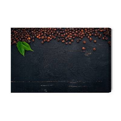 Ljuddämpande tavla - Coffee on a wooden background