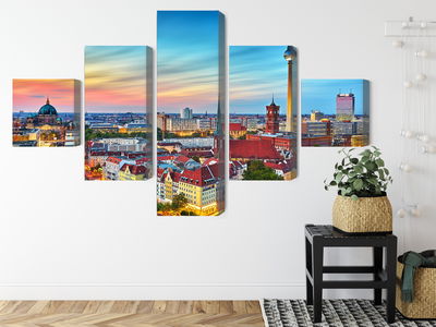 Ljuddämpande tavla - Colorful sky and berlin