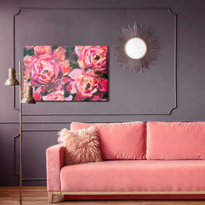 Ljuddämpande tavla - Abstract painting of roses