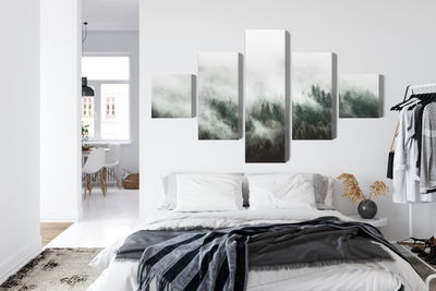 Ljuddämpande tavla - 3d misty forest landscape