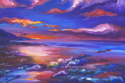 Ljuddämpande tavla - Abstract sea landscape