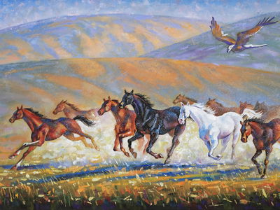 Ljuddämpande tavla - Horses galloping