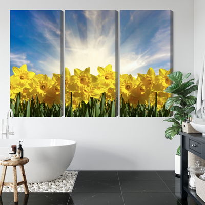 Ljuddämpande tavla - 3d daffodils field