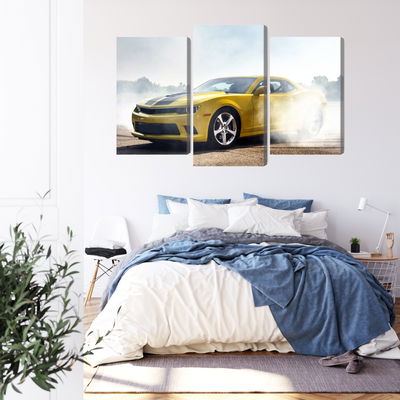 Ljuddämpande tavla - 3d drifting yellow car