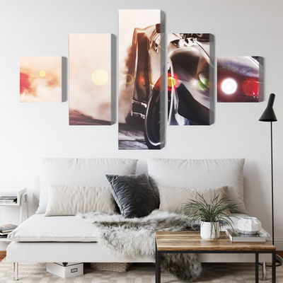 Ljuddämpande tavla - Black drifting 3d car