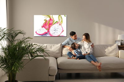 Ljuddämpande tavla - Watercolor dragon fruit