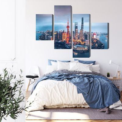 Ljuddämpande tavla - Shanghai panorama at night