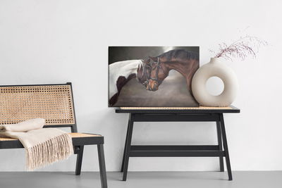 Ljuddämpande tavla - Beautiful horses in the woods