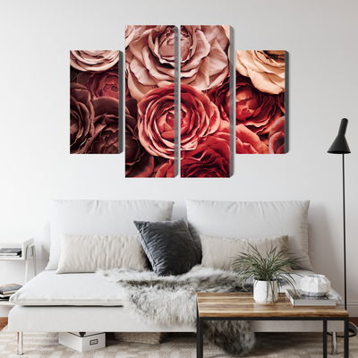 Ljuddämpande tavla - Colorful flowers close up 3d