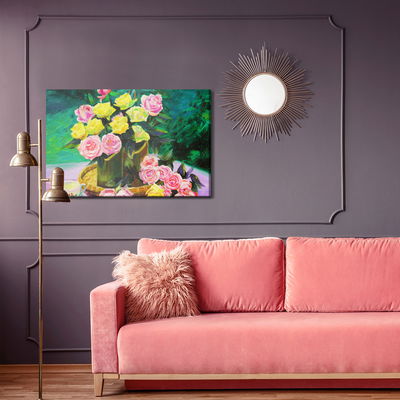 Ljuddämpande tavla - A bouquet of roses as painted