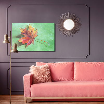 Ljuddämpande tavla - Autumn maple leaf painted