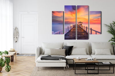 Ljuddämpande tavla - Sunset over the pier