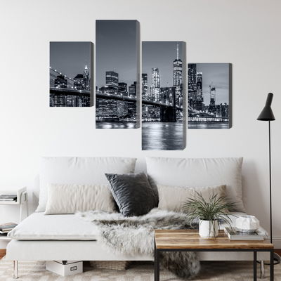 Ljuddämpande tavla - Panorama of New York at night