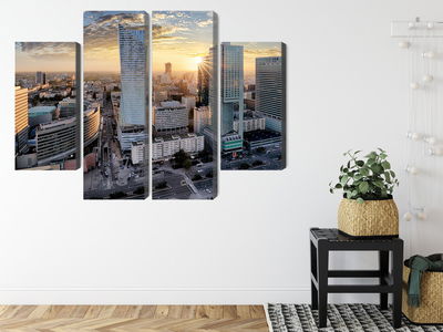 Ljuddämpande tavla - Warsaw skyscrapers at sunset