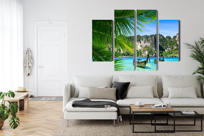 Ljuddämpande tavla - Tropical landscape 3d