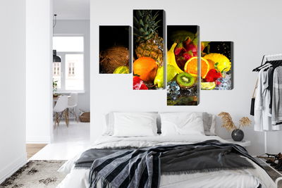 Ljuddämpande tavla - Fruit with a splash of water