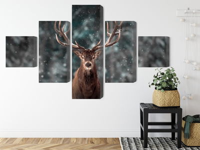 Ljuddämpande tavla - Deer in the forest 3d