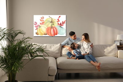 Ljuddämpande tavla - Pumpkins painted