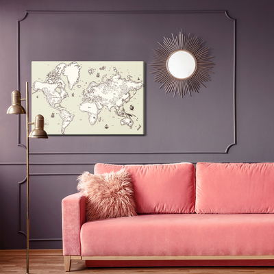 Ljuddämpande tavla - Old world map