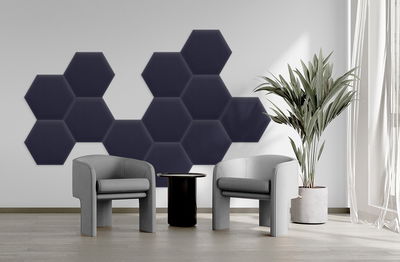 Sekskantet lydabsorber - fløjl