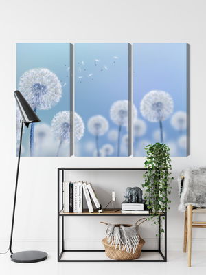 Ljuddämpande tavla - Dandelions on a blue